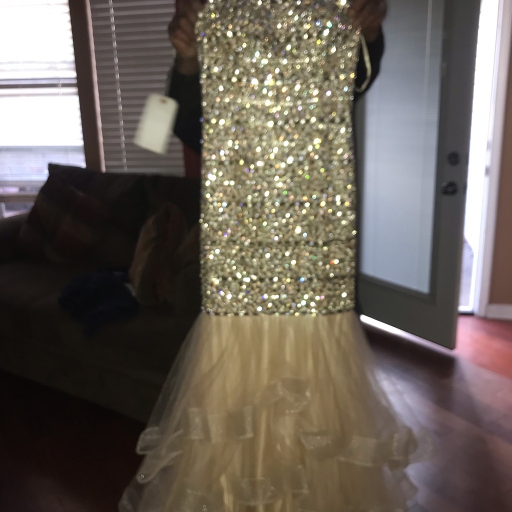 Colors Couture Gold Prom Gown